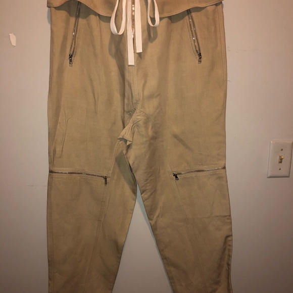 R/R Studio Robert Rodriguez Peplum Drawstring Pants Linen Blend Size 10 - Picture 4 of 8